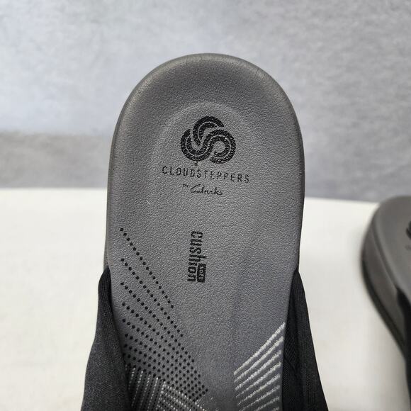 Clarks Flip Flop Sandals Womens 11 Cloudsteppers Thong Black Comfort Arla Glison - Picture 12 of 13